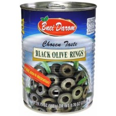 Bnei Darom - Black Olives Rings, 19.75-Ounces