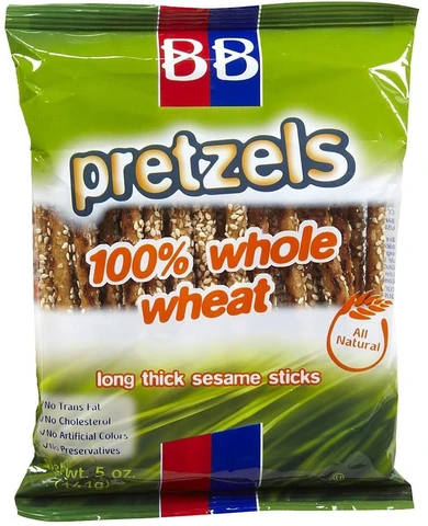 BB Pretzels 100% Whooe Wheat Sesame